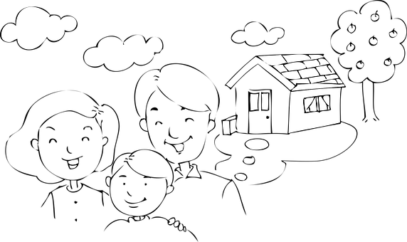 Monochrome House Rain Cloud Illustration PNG