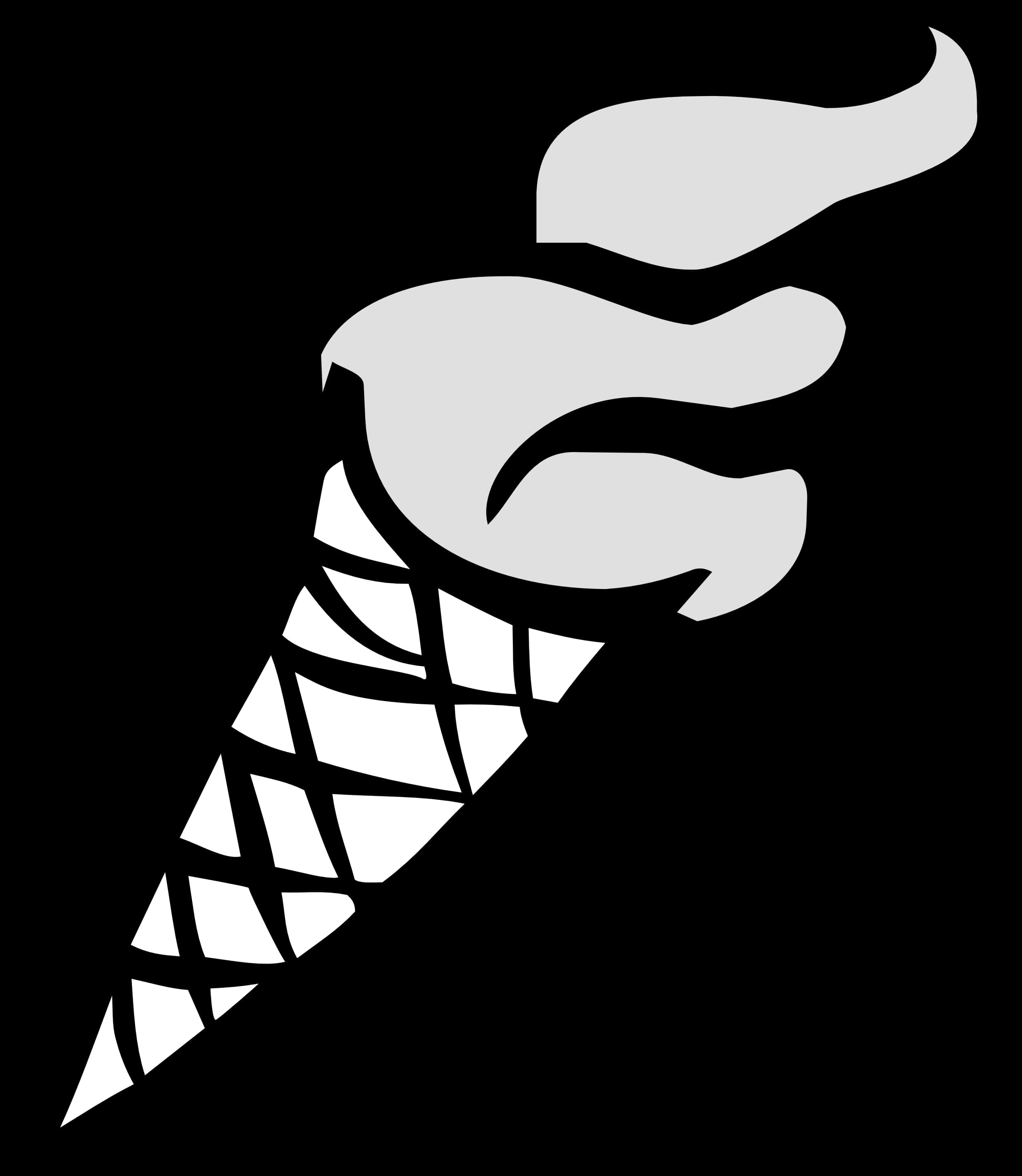 Monochrome Ice Cream Cone Clipart PNG