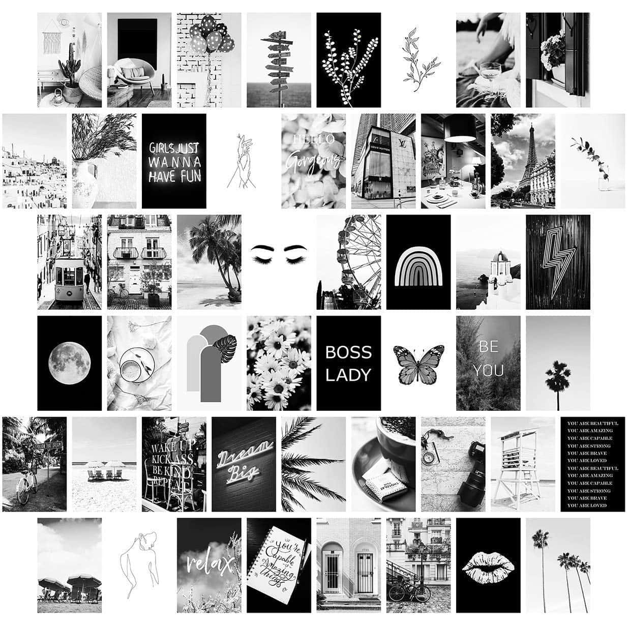 Monochrome Inspiration Collage Wallpaper