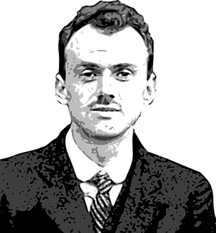 Monochrome Man Portrait PNG