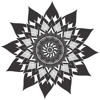 Monochrome_ Mandala_ Art PNG