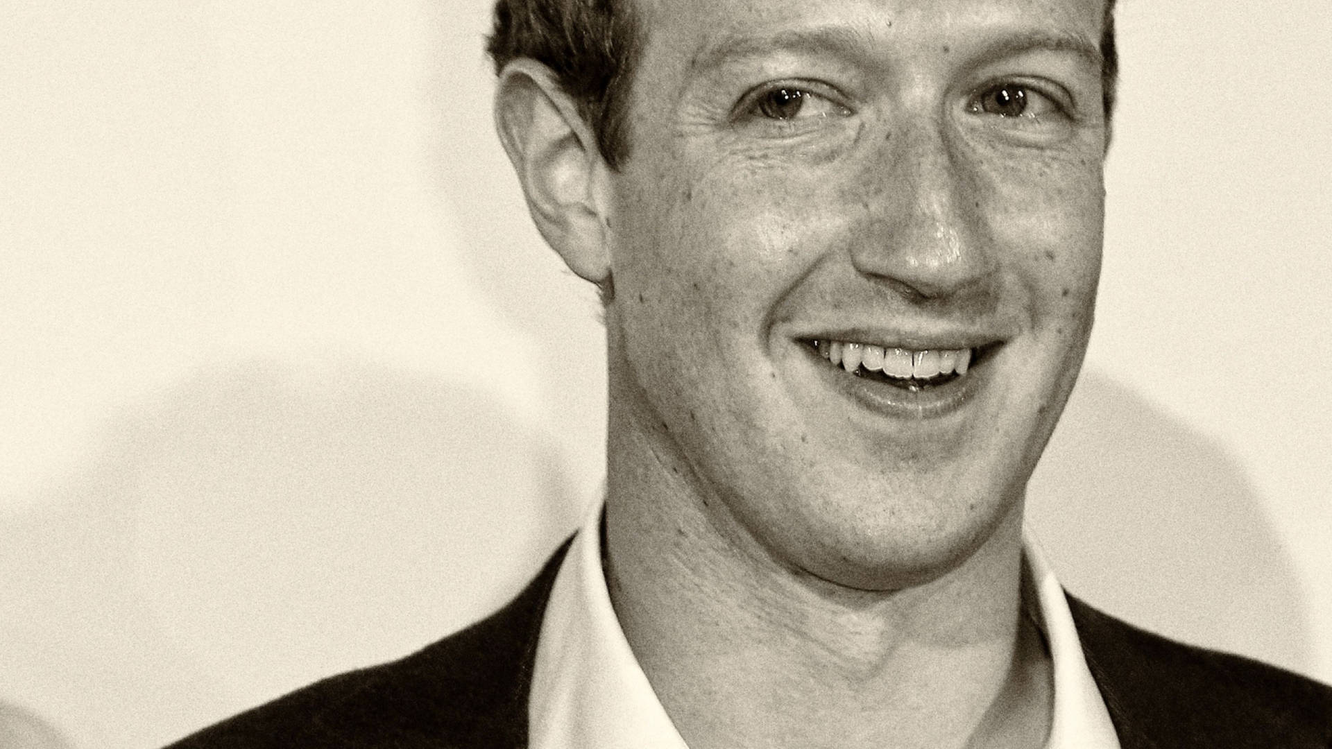 Monokrom portræt af Mark Zuckerberg for et moderne og minimalistisk udseende. Wallpaper