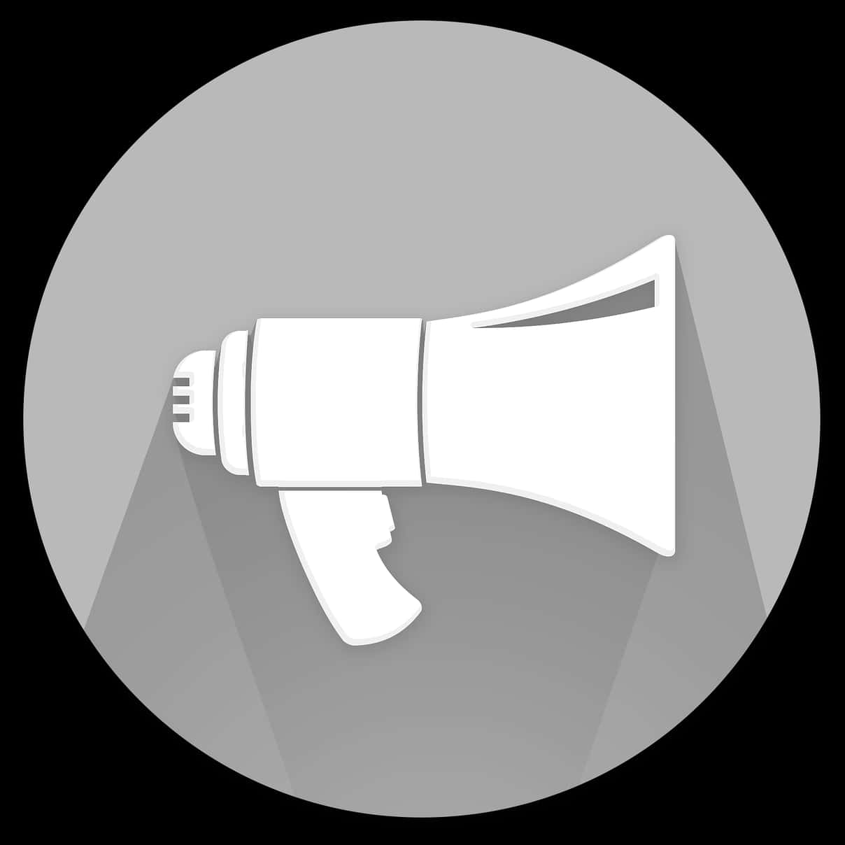 Monochrome Megaphone Icon PNG