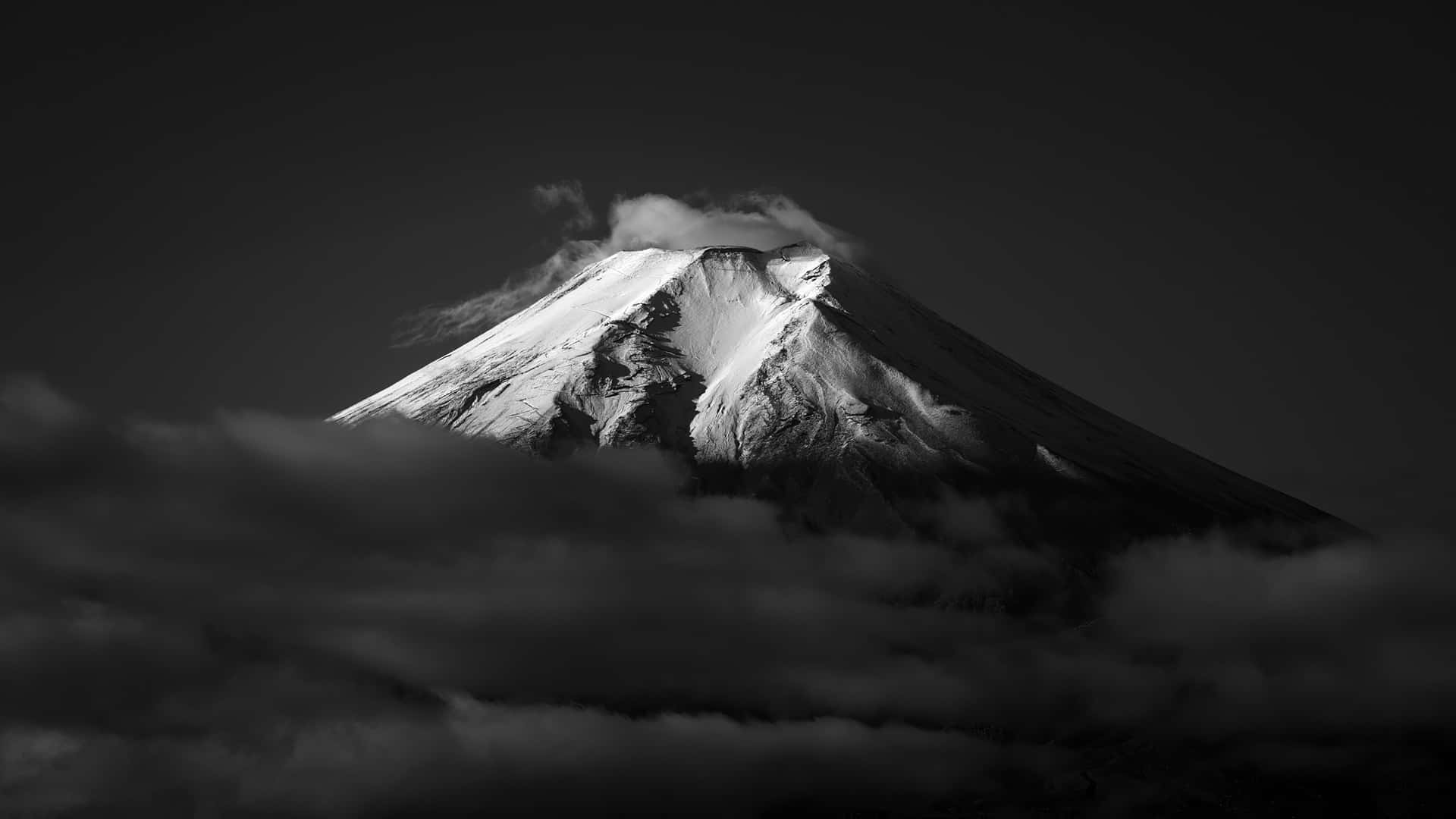 Monokromatisktberg Fuji. Wallpaper