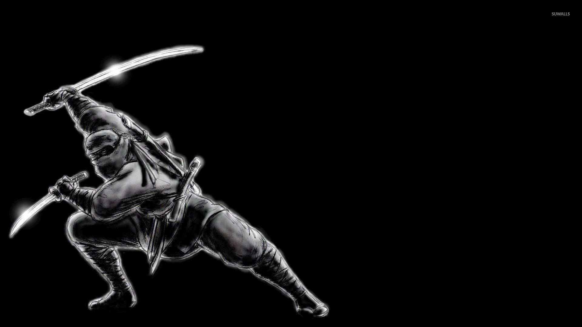 Monochrome Ninja Sketch Art Picture