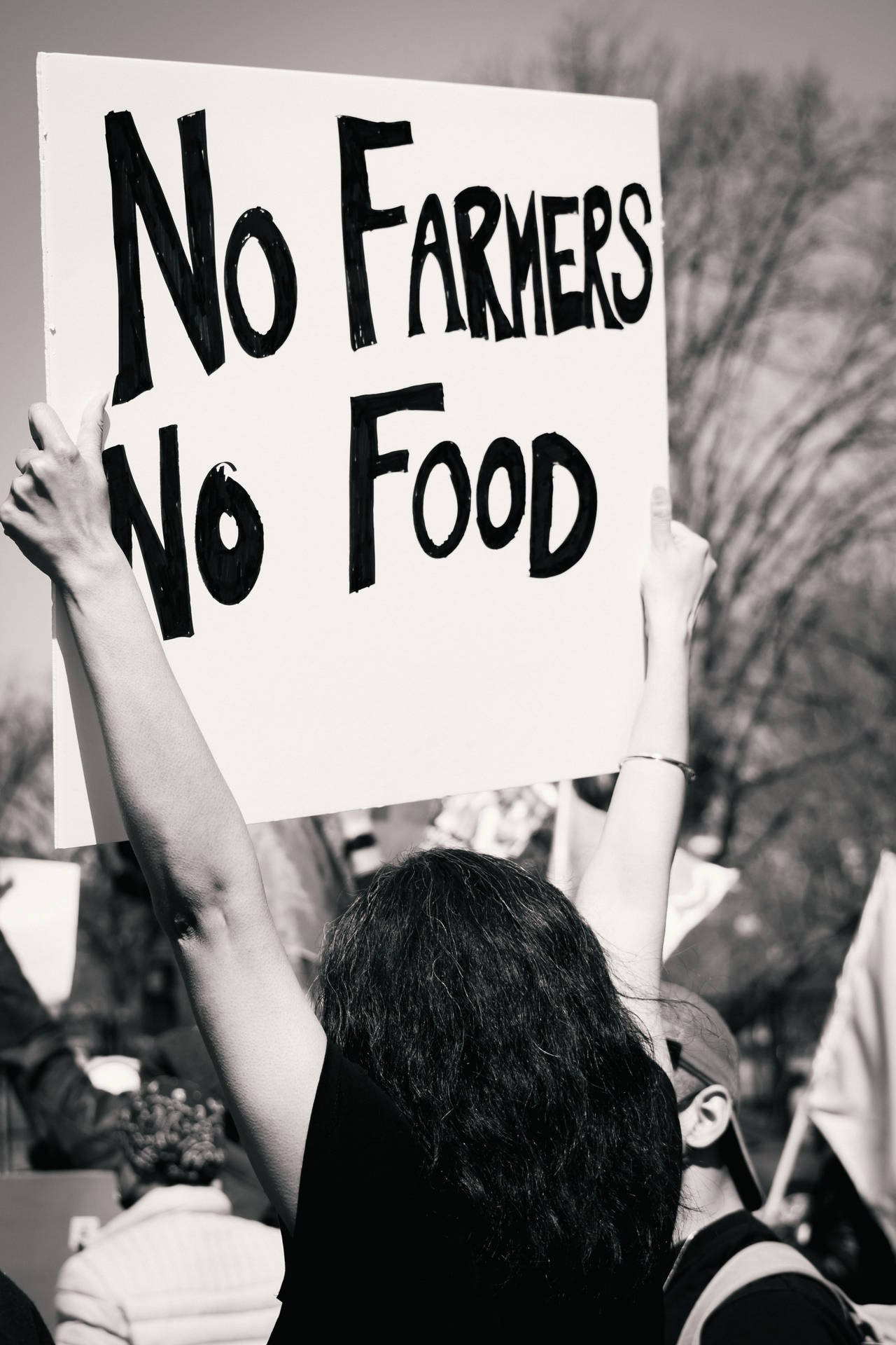 Monochrome No Farmers No Food Banner