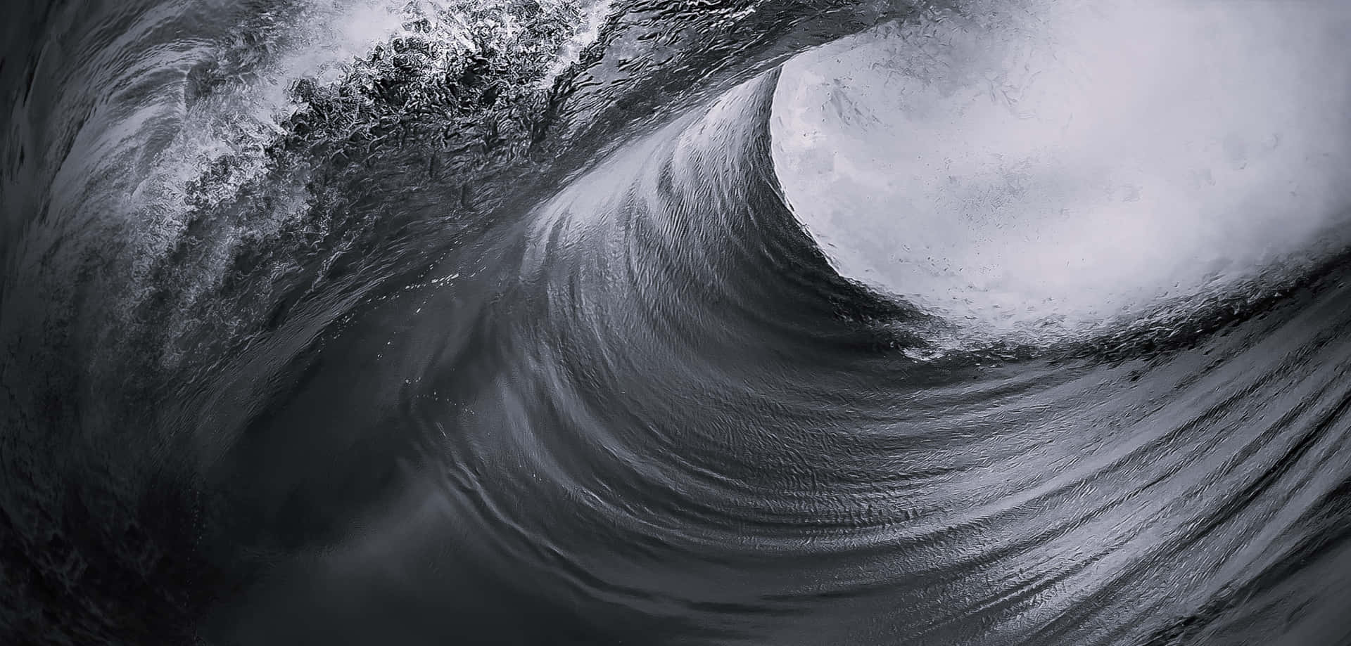 Monochrome_ Ocean_ Swell_4 K Wallpaper