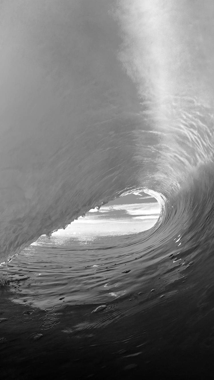 Monochrome_ Ocean_ Wave_ Curl Wallpaper