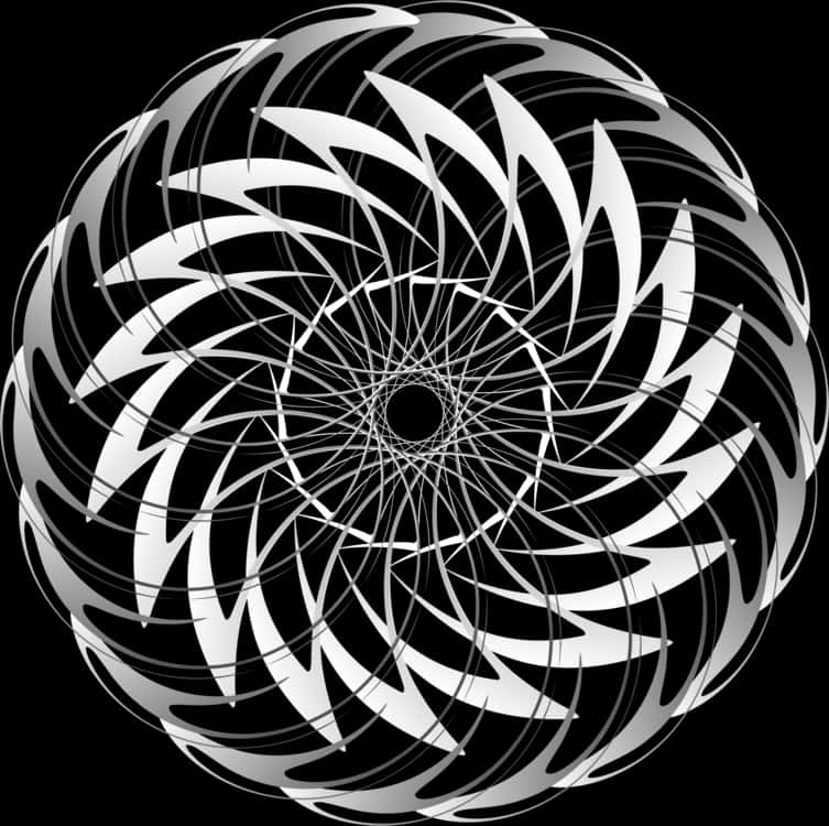 Monochrome Optical Illusion Sphere PNG