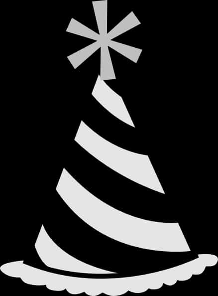 Monochrome Party Hat Graphic PNG