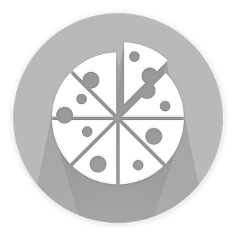 Monochrome Pizza Icon PNG