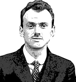 Monochrome Portrait Stylized Man PNG