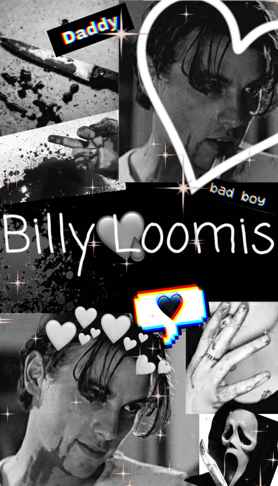 Monochrome Poster Of Billy Loomis Background