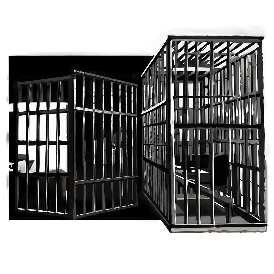 Monochrome Prison Cell Png 06202024 PNG