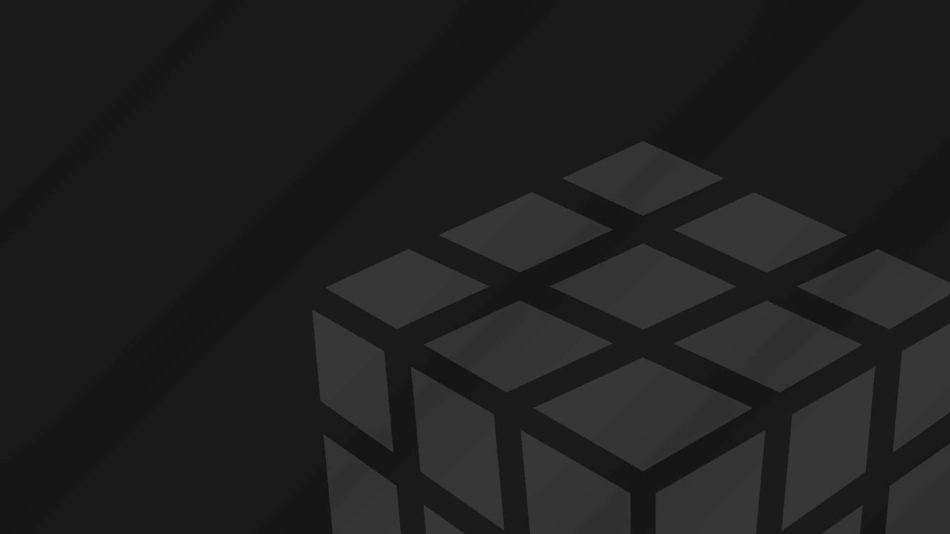 Monochrome Rubiks Cubeon Dark Background Wallpaper