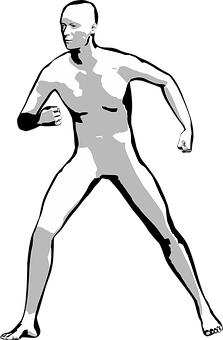 Monochrome Running Man Silhouette PNG