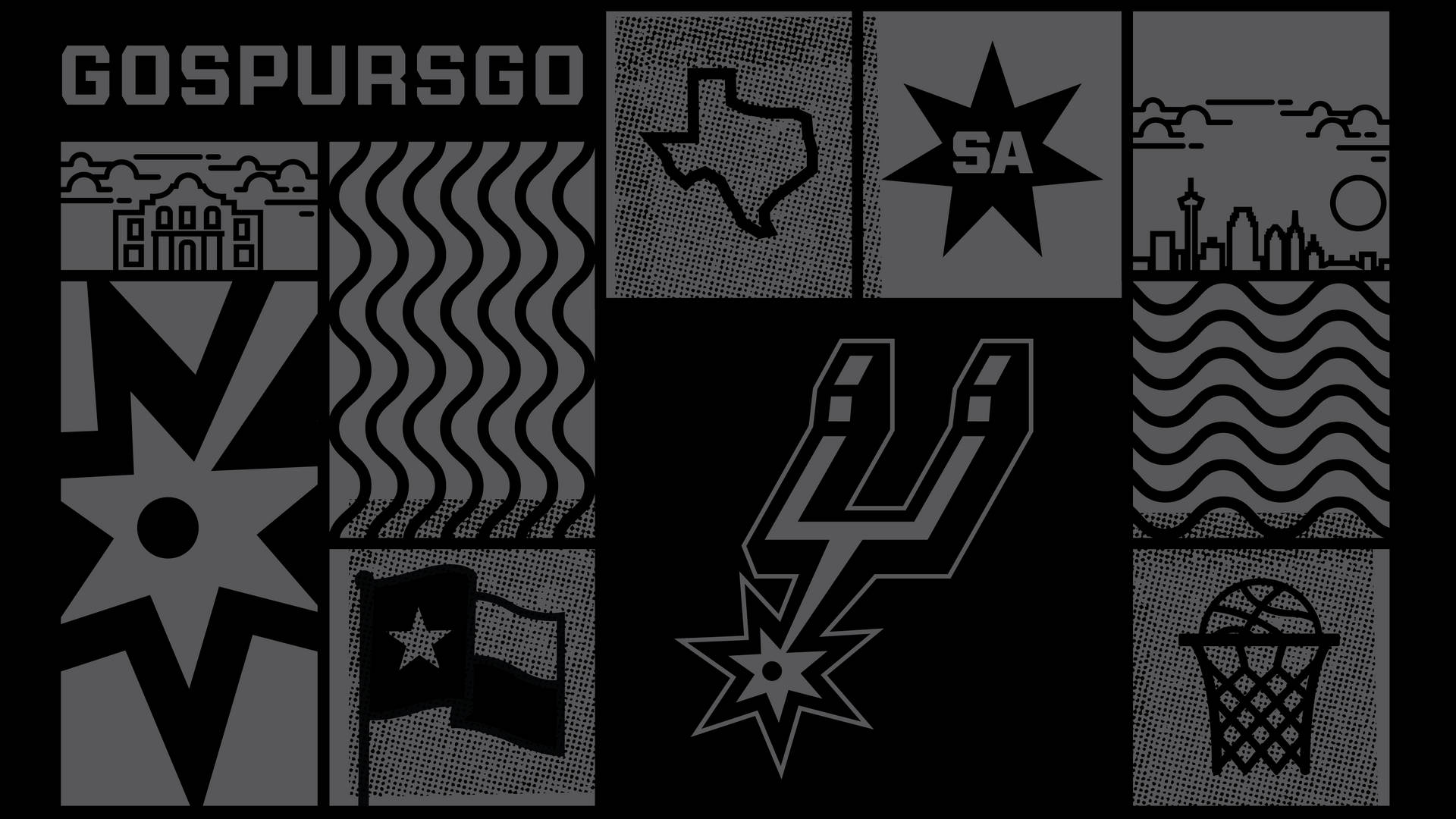 Monochrome San Antonio Spurs Logo