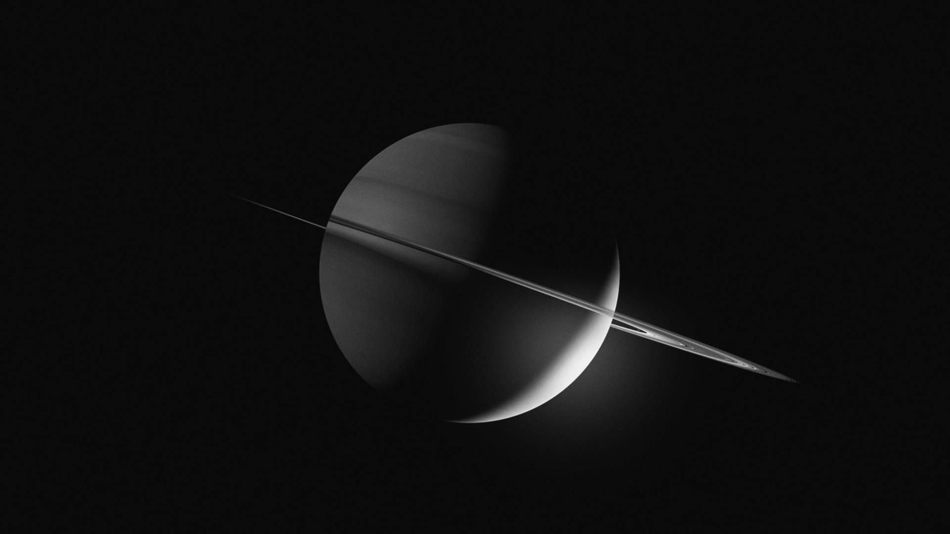 Fundode Tela Monocromático Do Saturno Em 4k. Papel de Parede