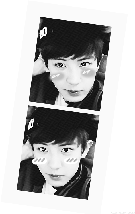 Monochrome Selfie Strip Chanyeol PNG