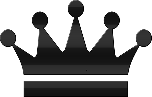 Monochrome Silhouette Crown Graphic PNG
