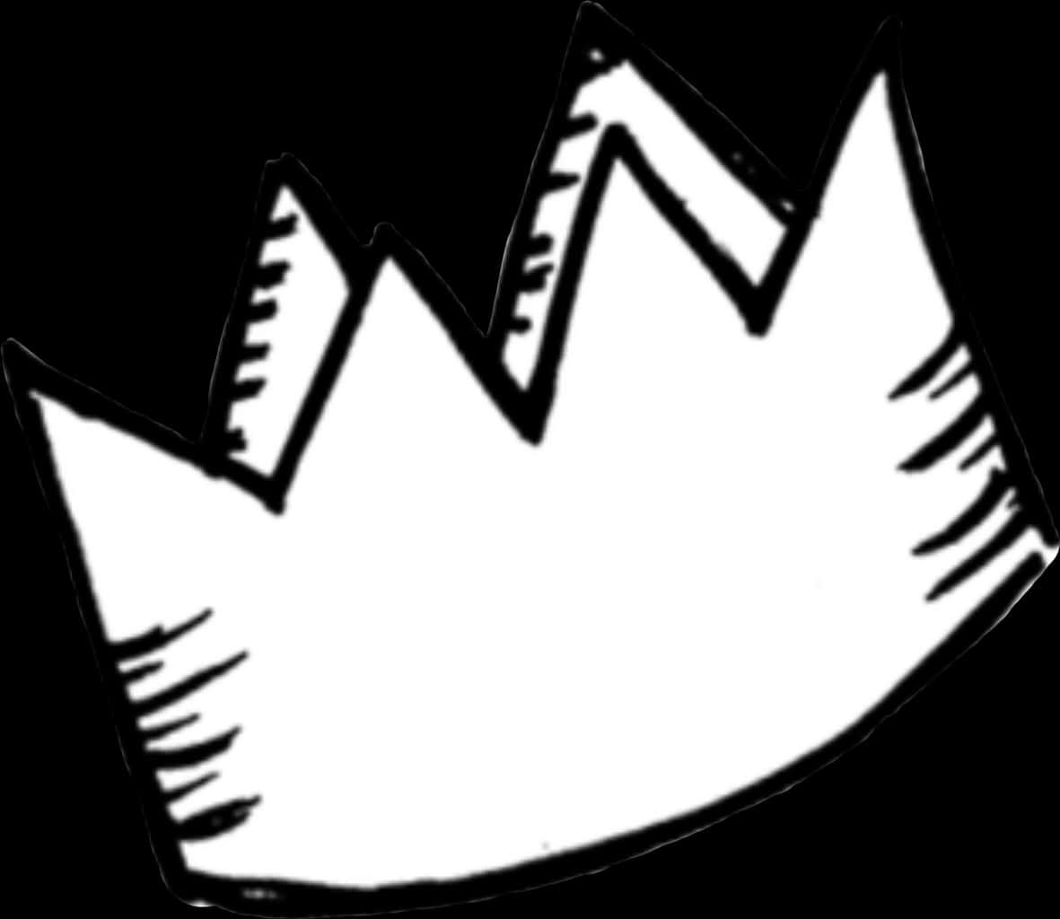 Monochrome Sketch Crown Graphic PNG