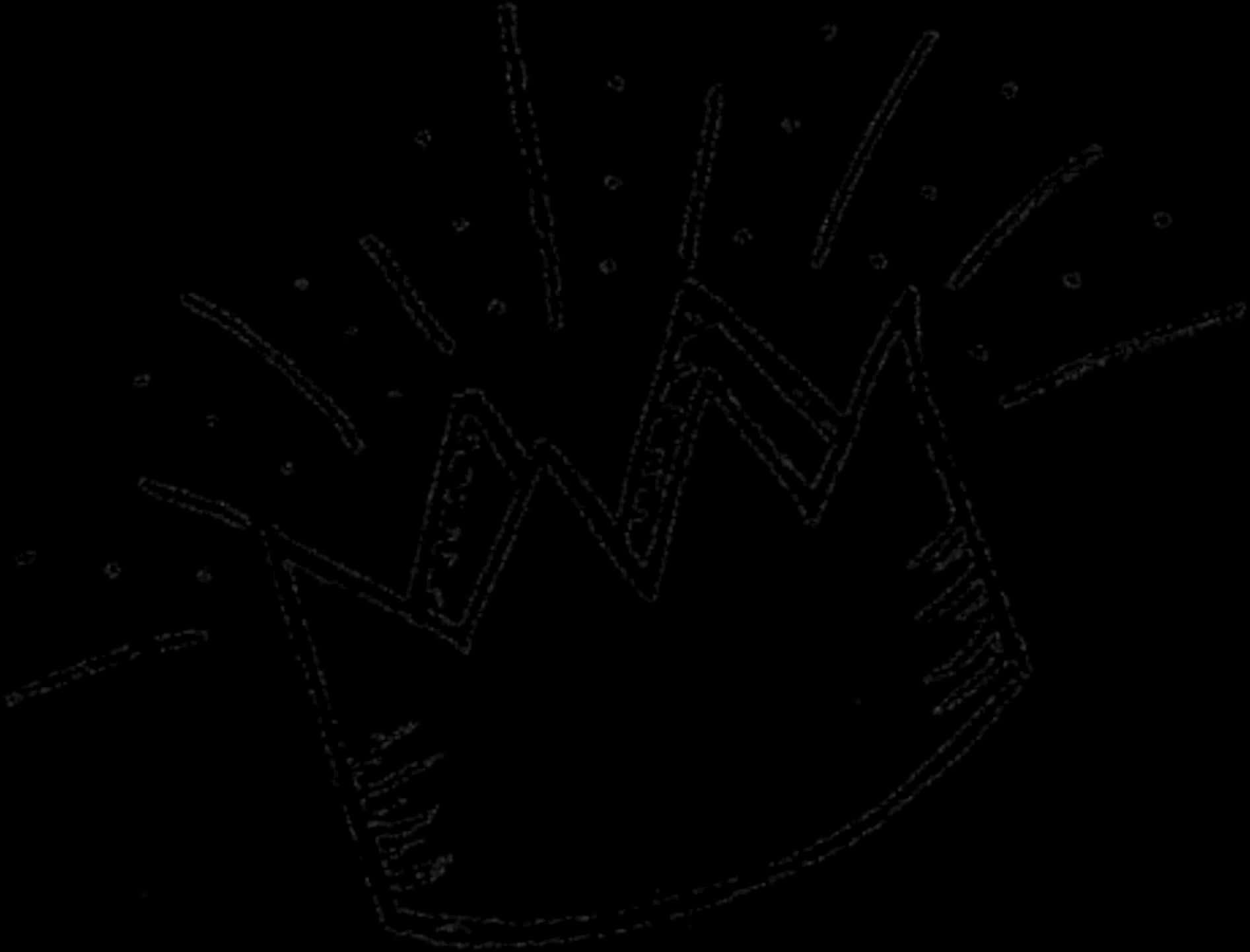 Monochrome Sketchof Crown PNG
