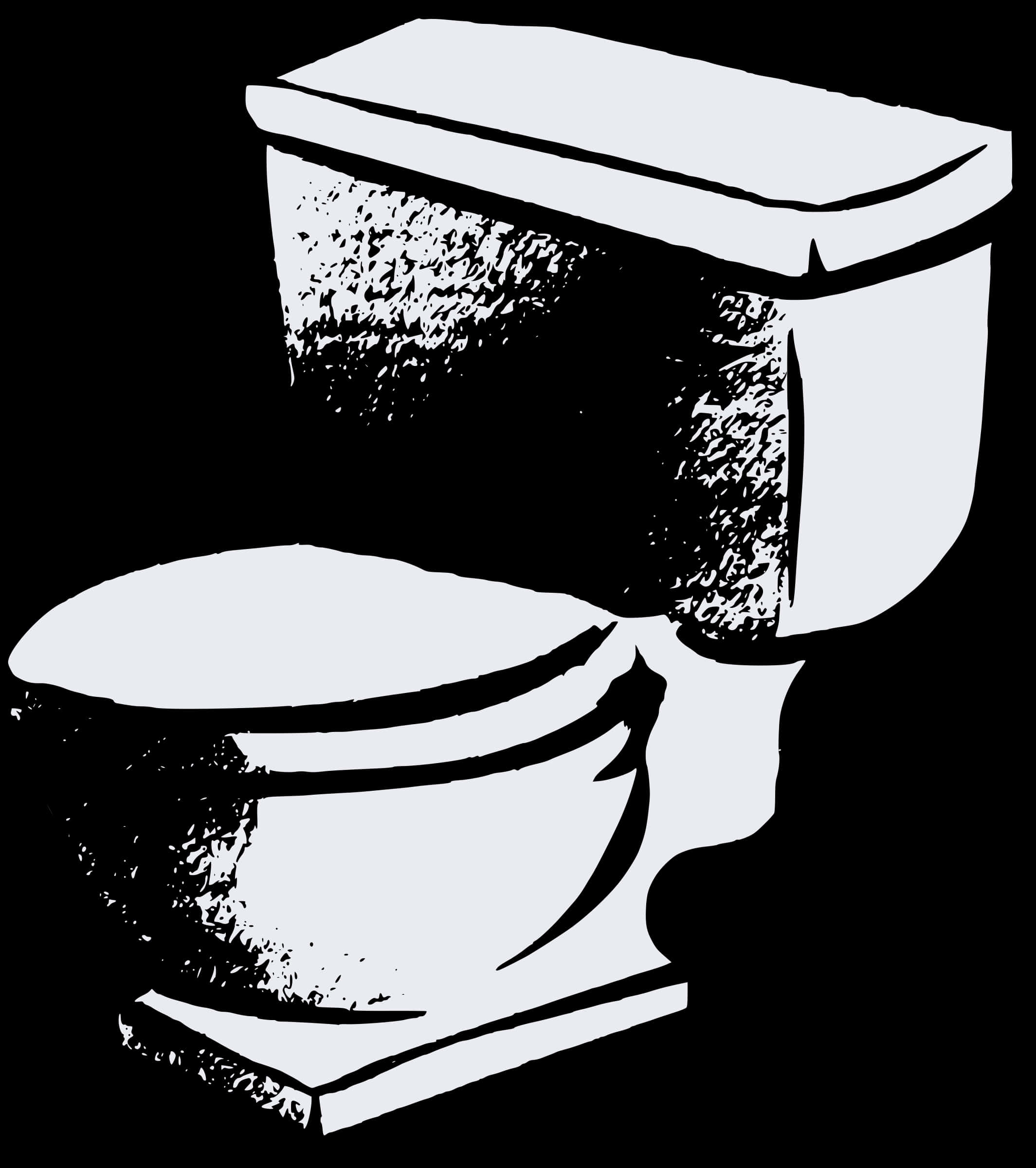 Monochrome Toilet Illustration PNG