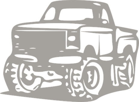 Monochrome Truck Silhouette PNG