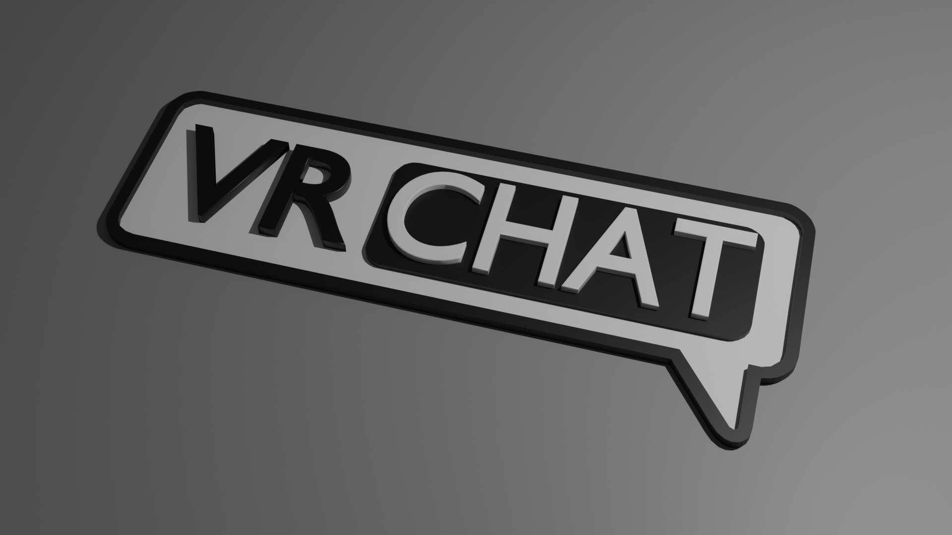 Monochrome Vrchat Logo Wallpaper