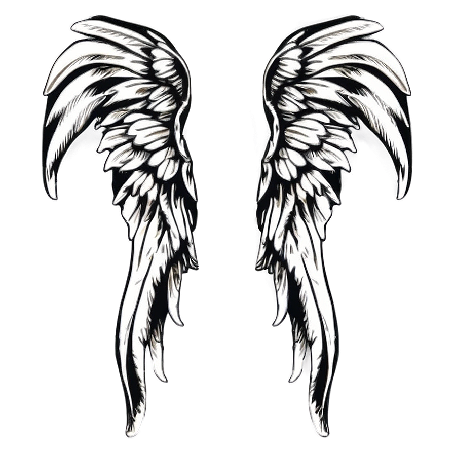 Monochrome Wings Png 05032024 PNG