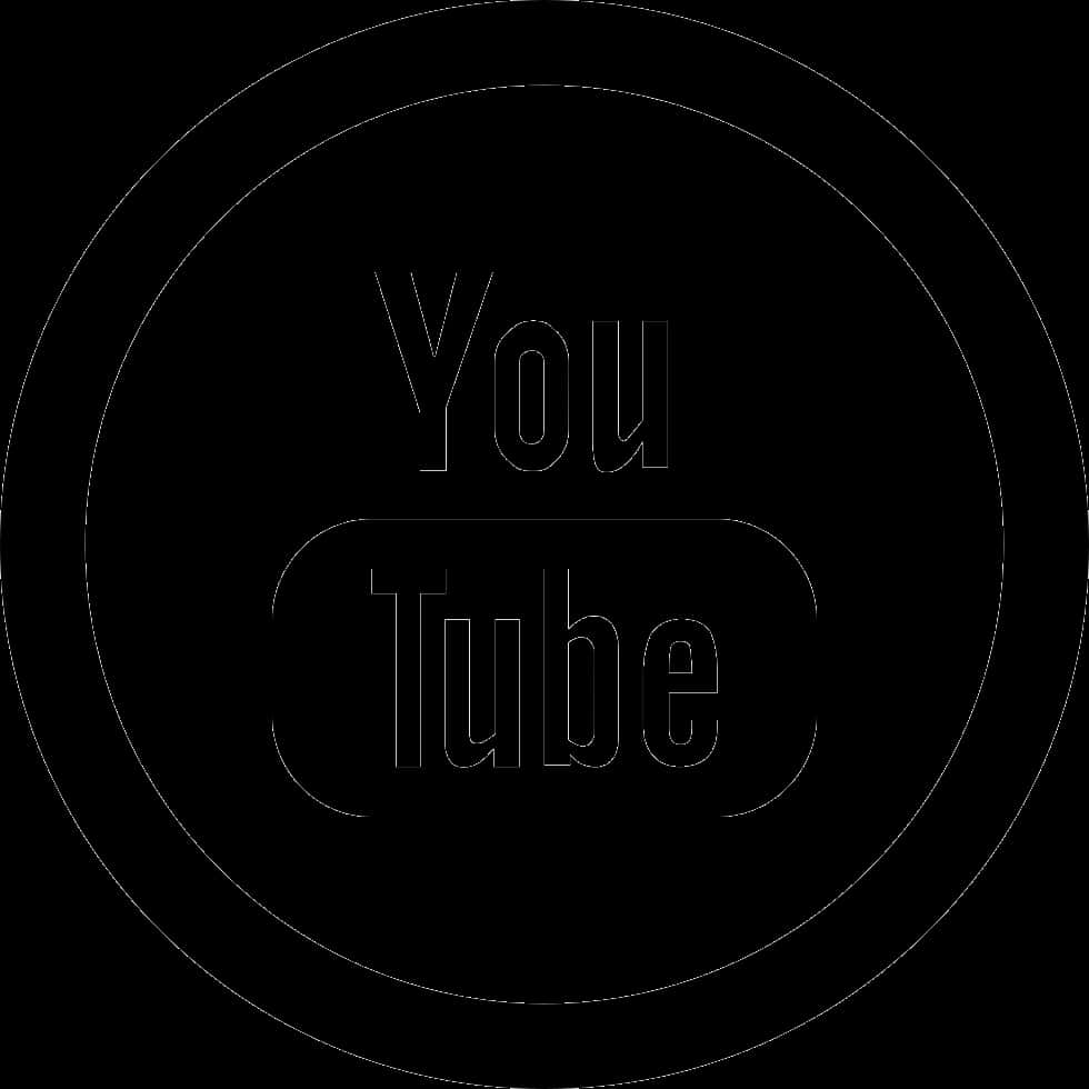 Monochrome_ You Tube_ Logo_ Outline PNG