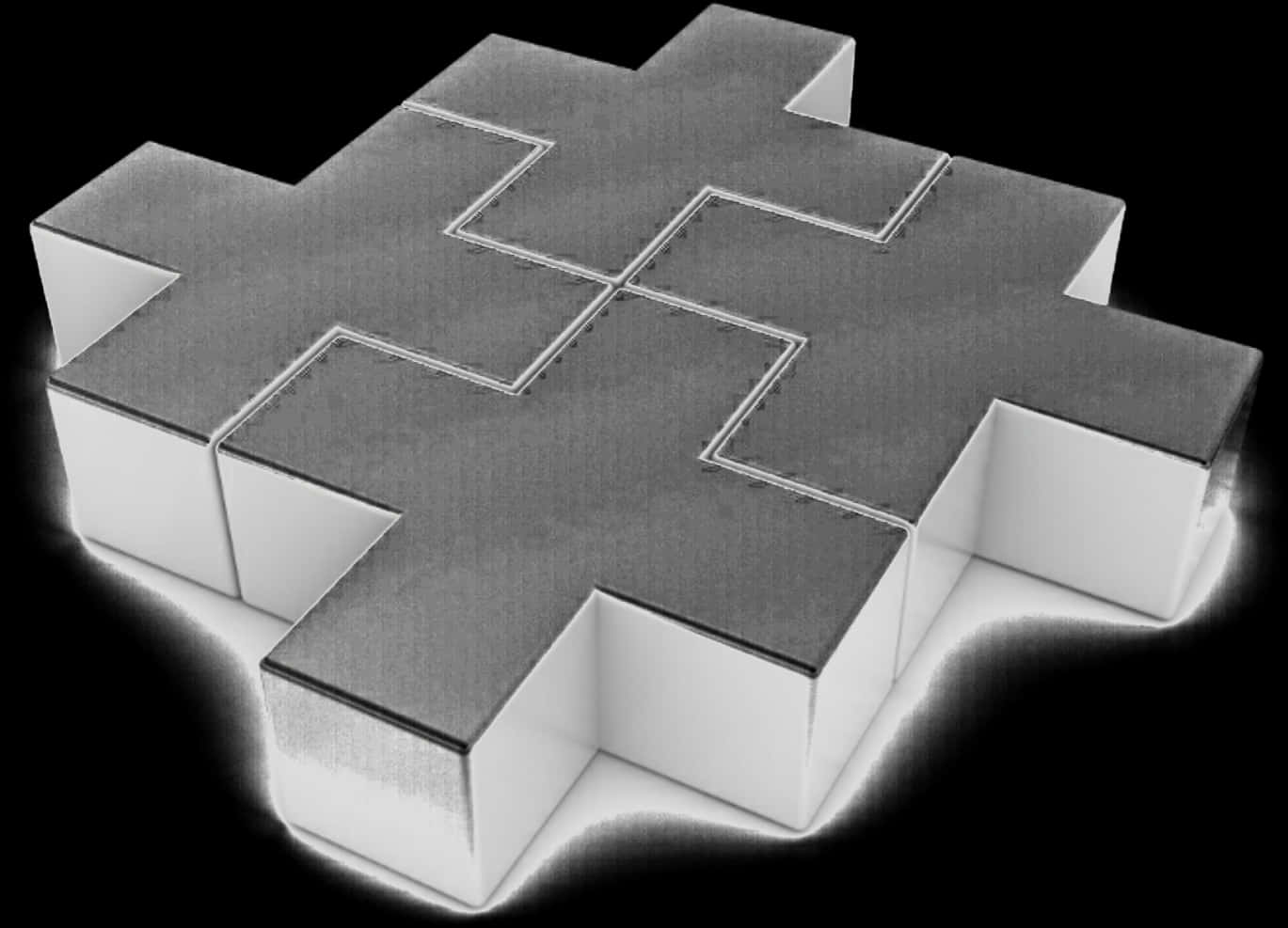 Monochrome3 D Puzzle Piece PNG