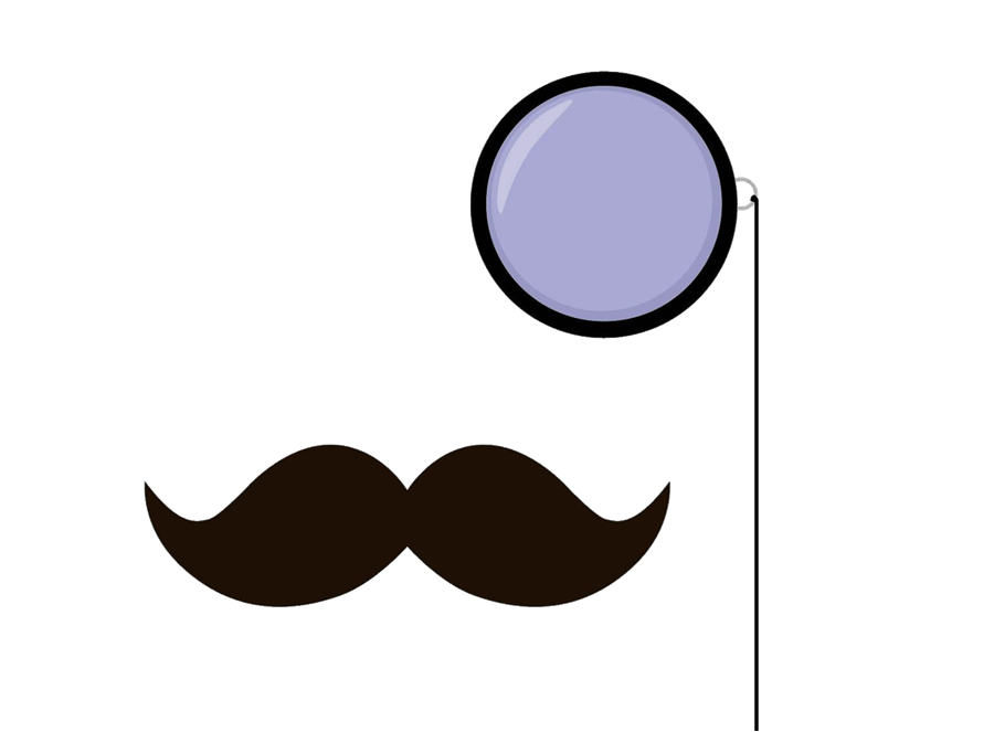 Monocleand Moustache Graphic PNG