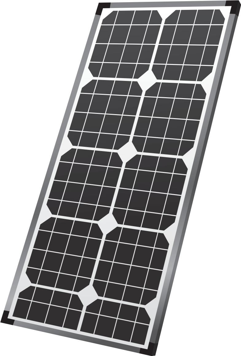 Monocrystalline Solar Panel Illustration PNG