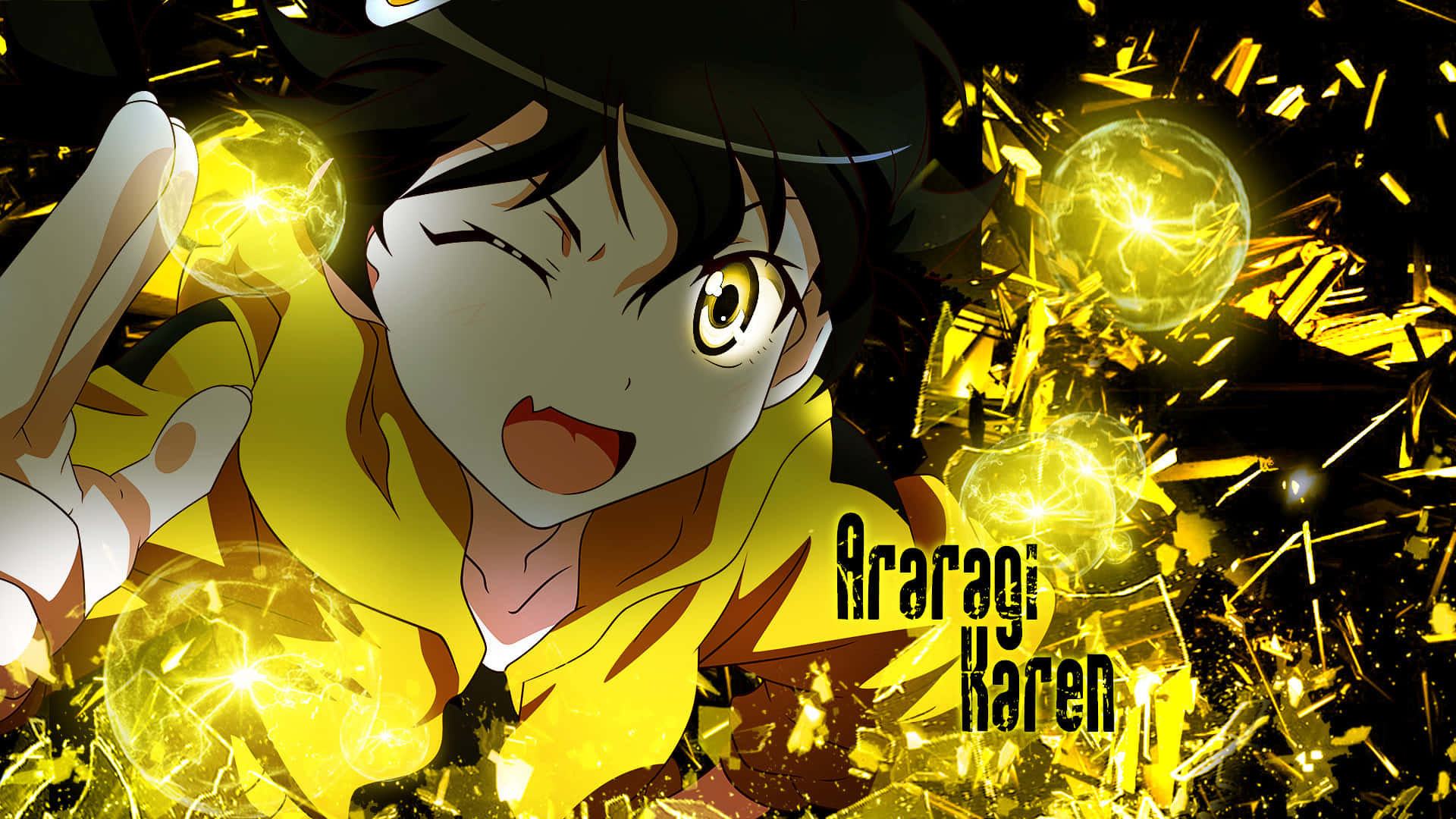 A Character With A Yellow Hat And Yellow Sparks