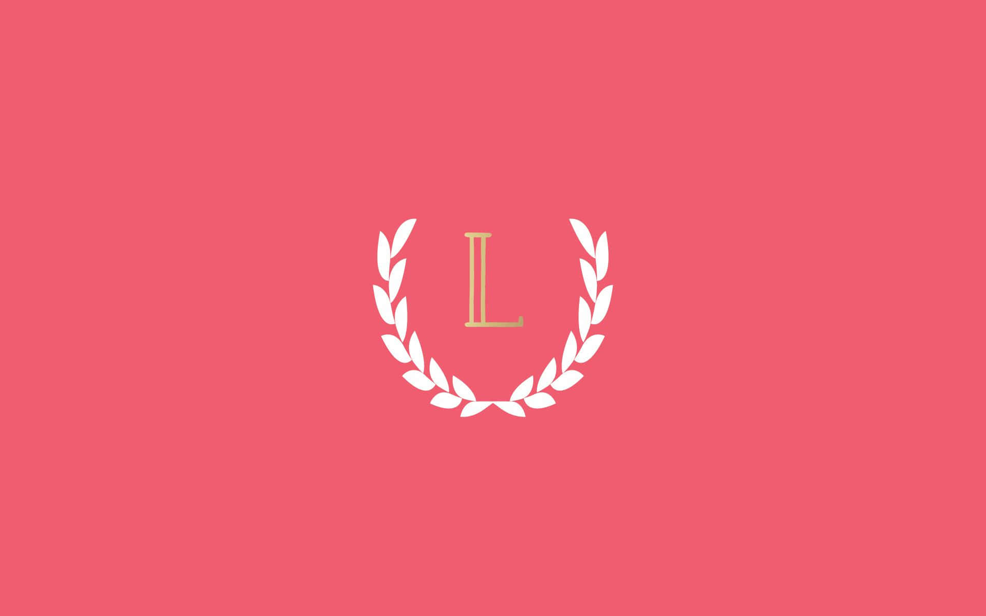 Download Pink Laurel Wreath Monogram Desktop Wallpaper