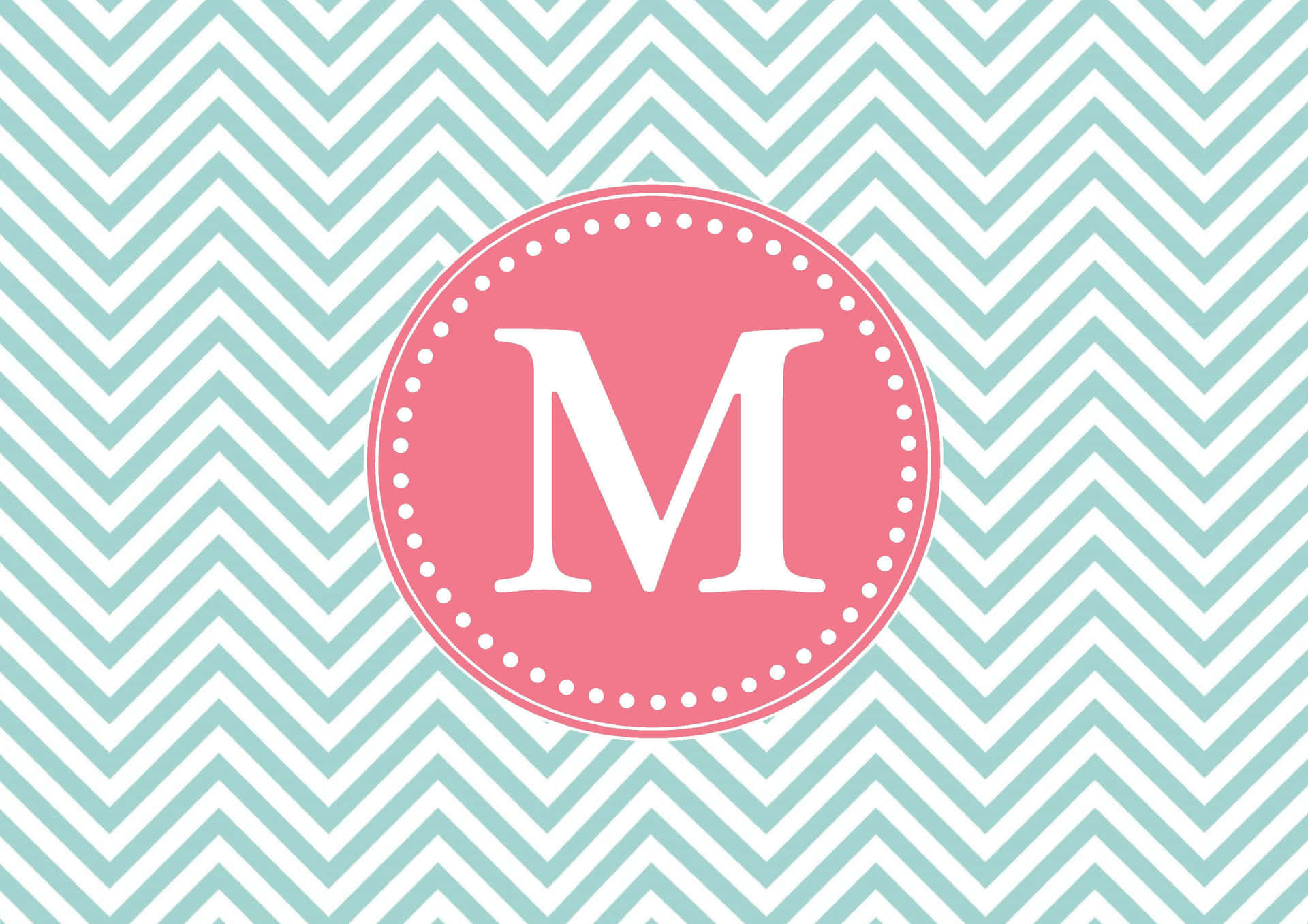 Chevron Pattern With The Letter M Wallpaper