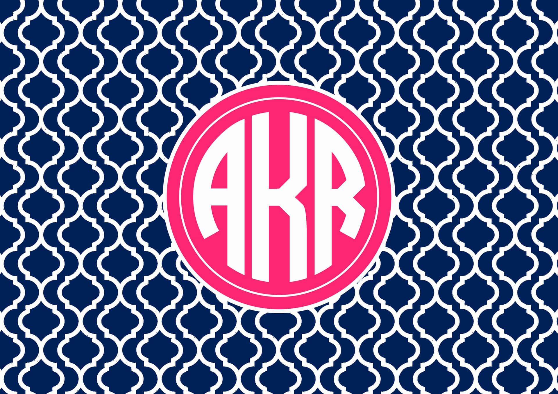 Akr Pink And White Monogram Desktop Wallpaper