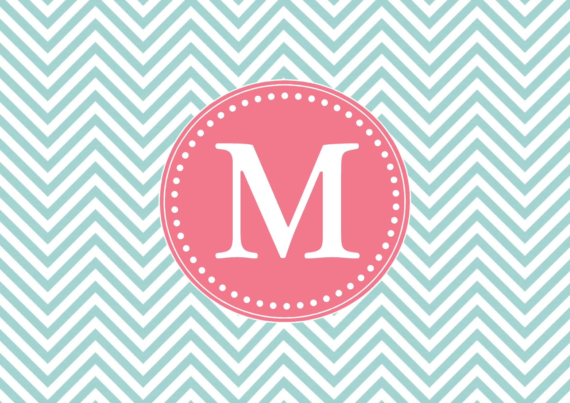 Download Pink And White M Monogram Desktop Wallpaper