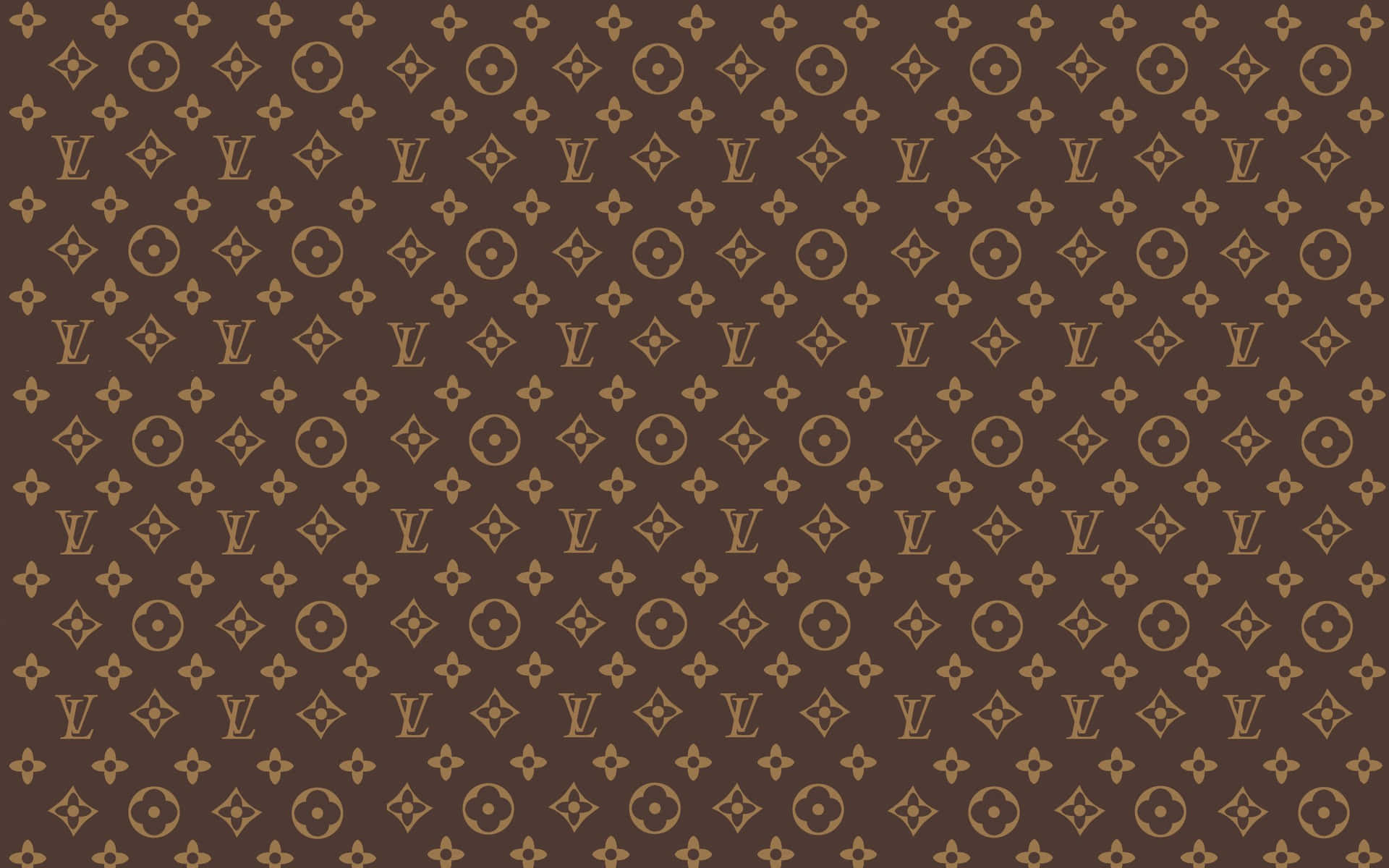 Download Brown Gold Hello Kitty Monogram Desktop Wallpaper