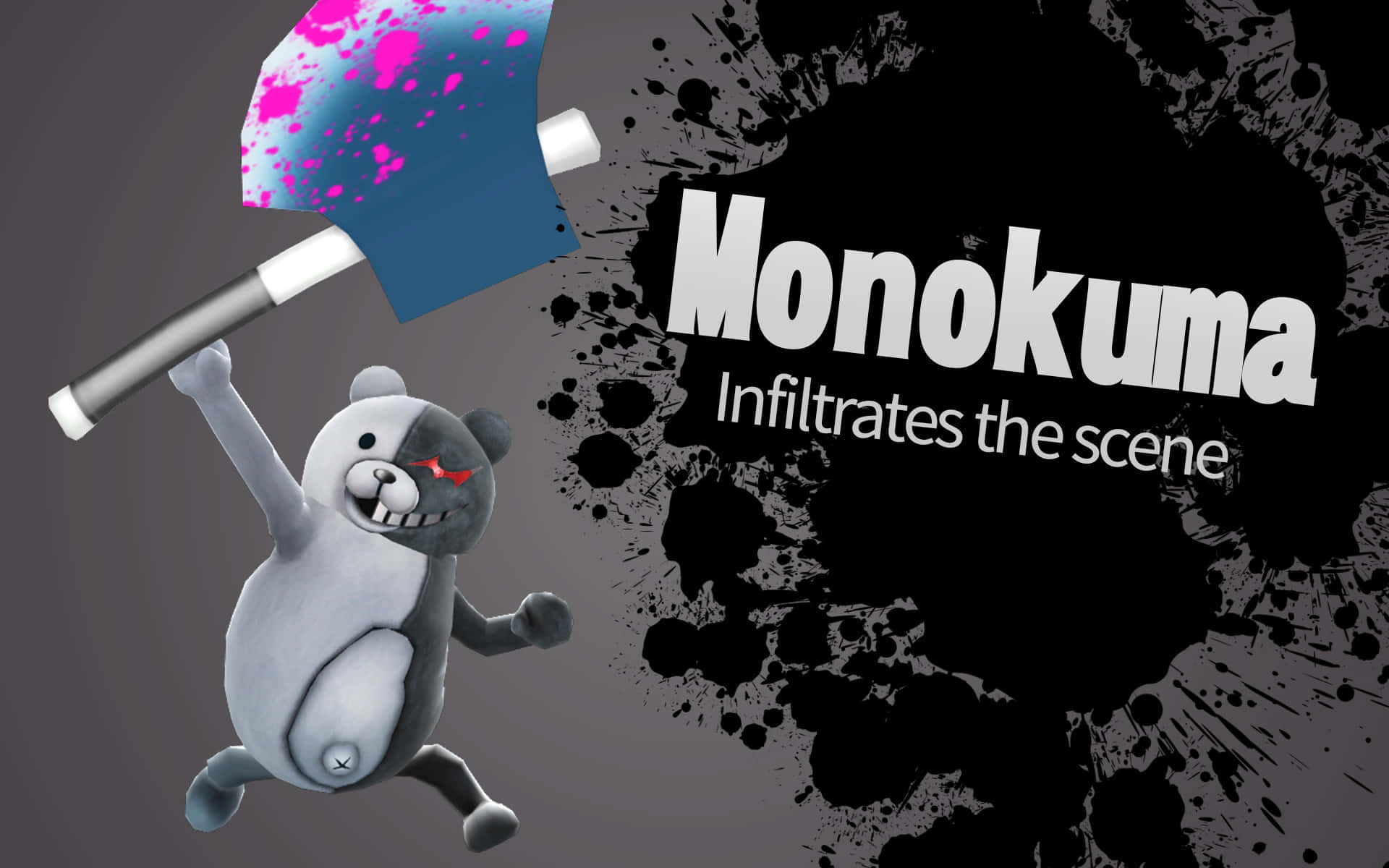 Monokuma Holding A Huge Axe Wallpaper