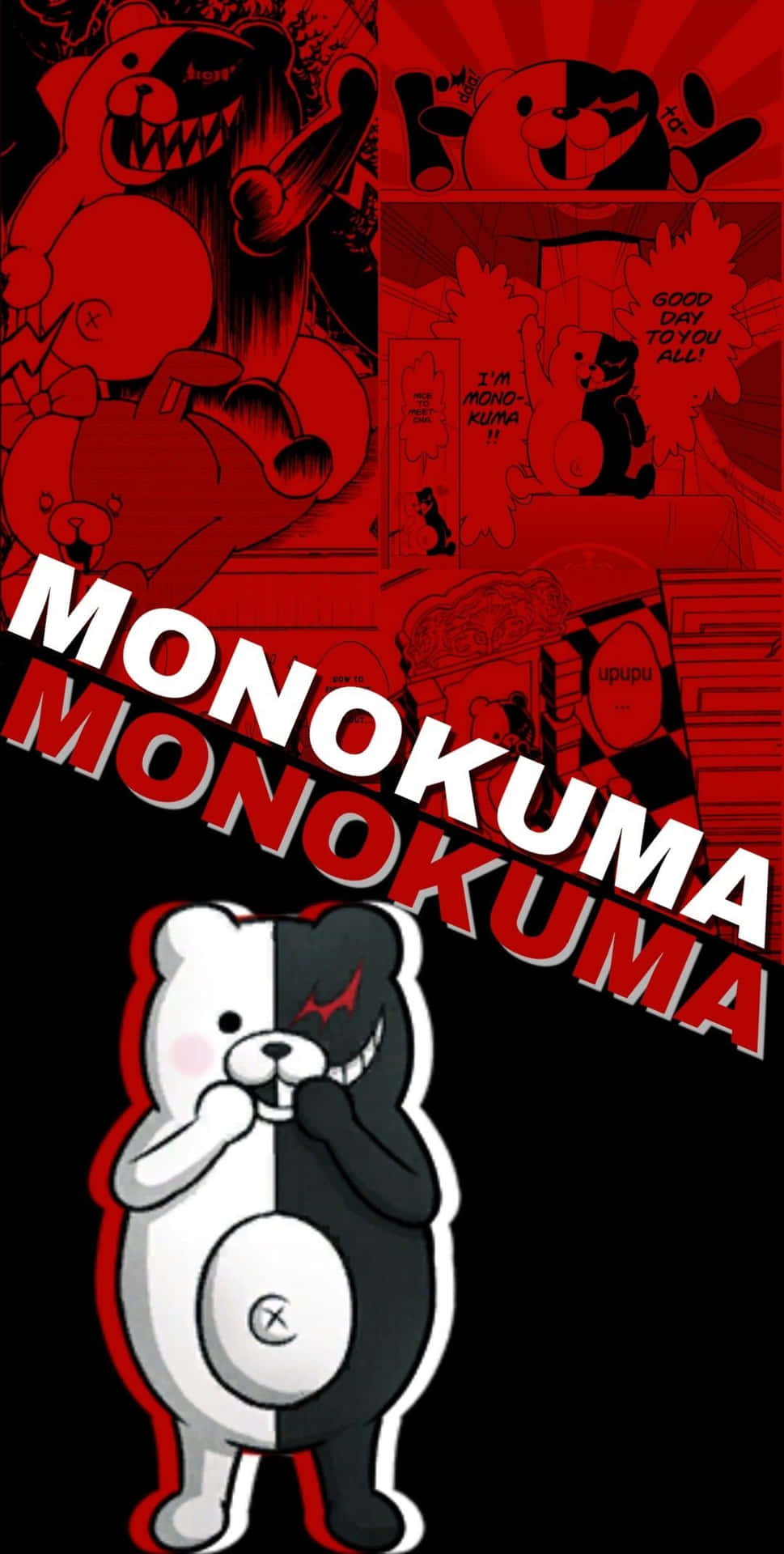 Monokumayin-yang Bear: Monokuma Yin-yang Björn Wallpaper