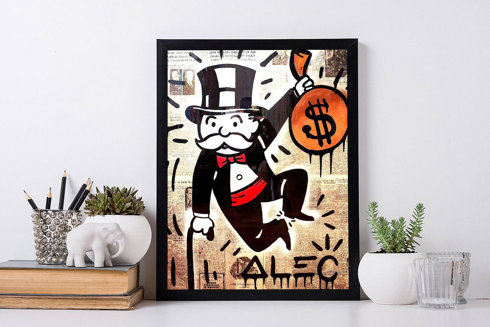 Monopoly Man Framed Art Wallpaper