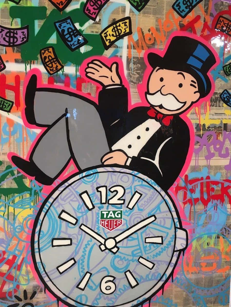 Modern Street Graffiti Alec Monopoly Art Canvas Painting Cuadros Pop Art  Posters and Print Pictures Living Room Decor Painting   AliExpress Mobile