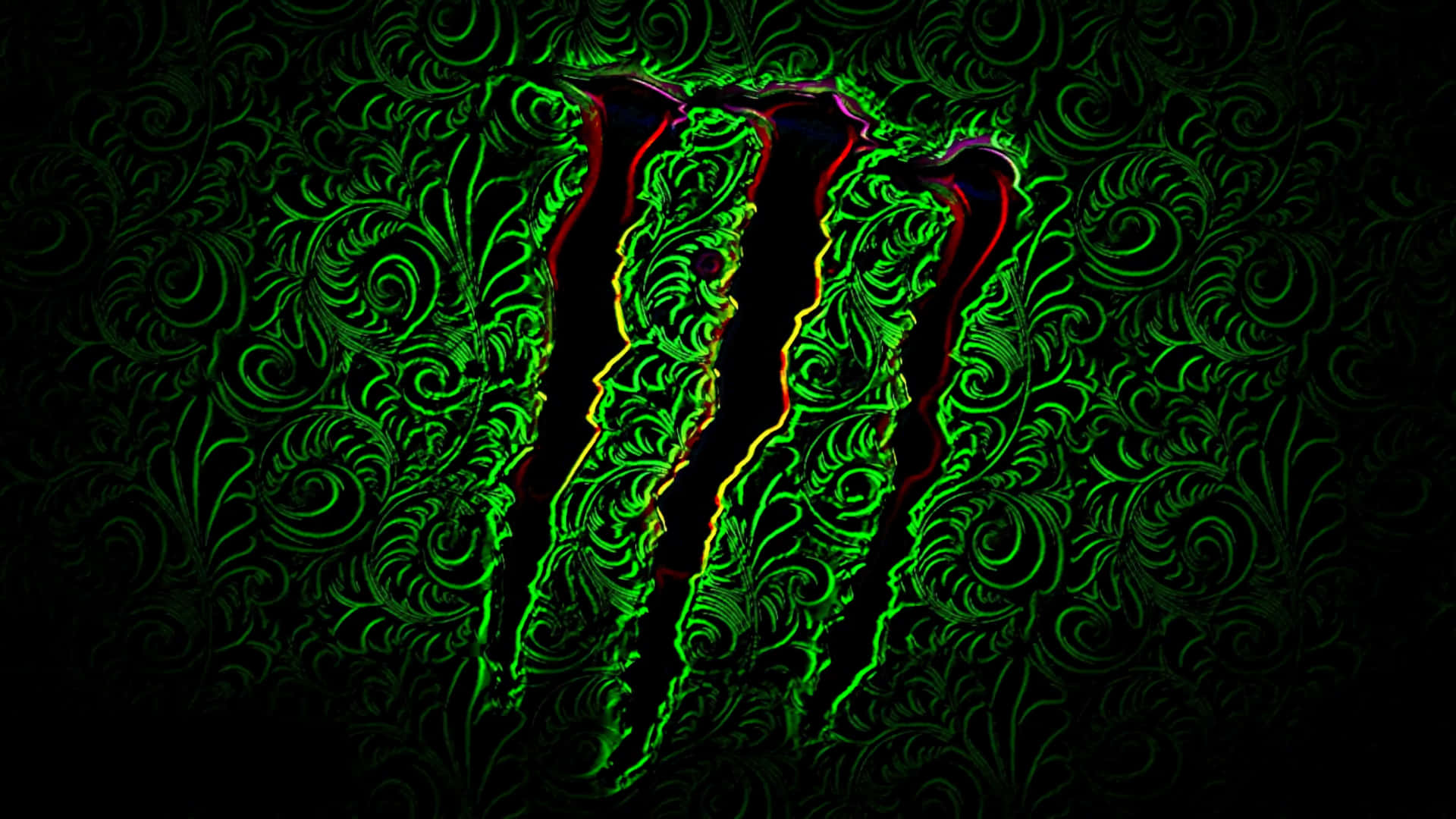 Monster Energy Logo Glowing Abstract Background Wallpaper