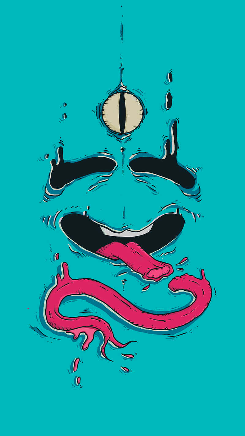 Monster Face Tongue Out Wallpaper