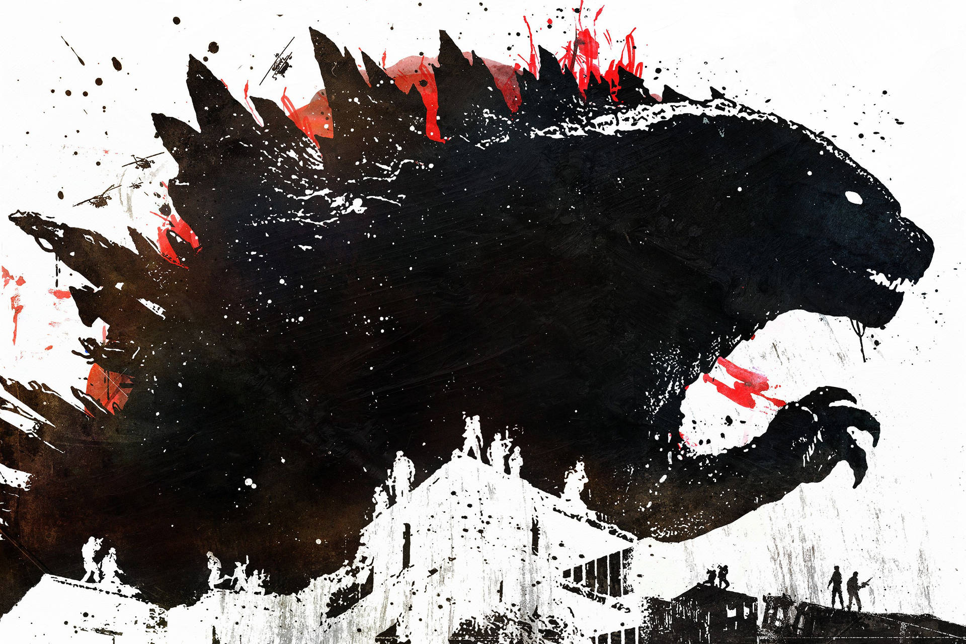 Monster Godzilla Art Print Background