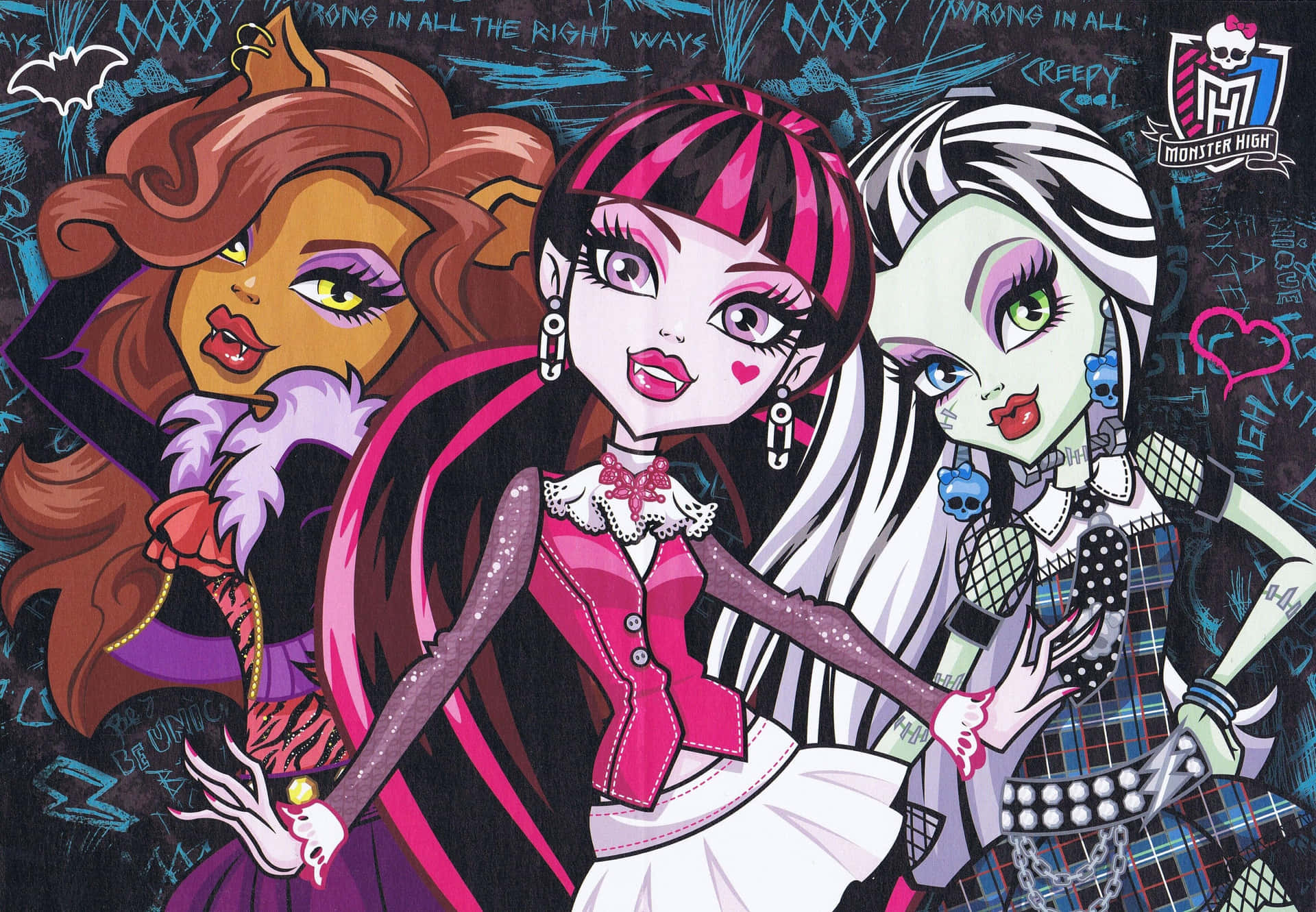 Monster High Trio Fashion Pose Wallpaper