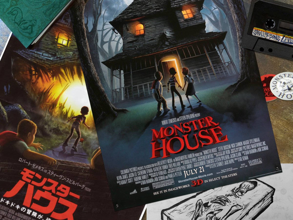 Posterdi Monster House In Diverse Lingue Sfondo