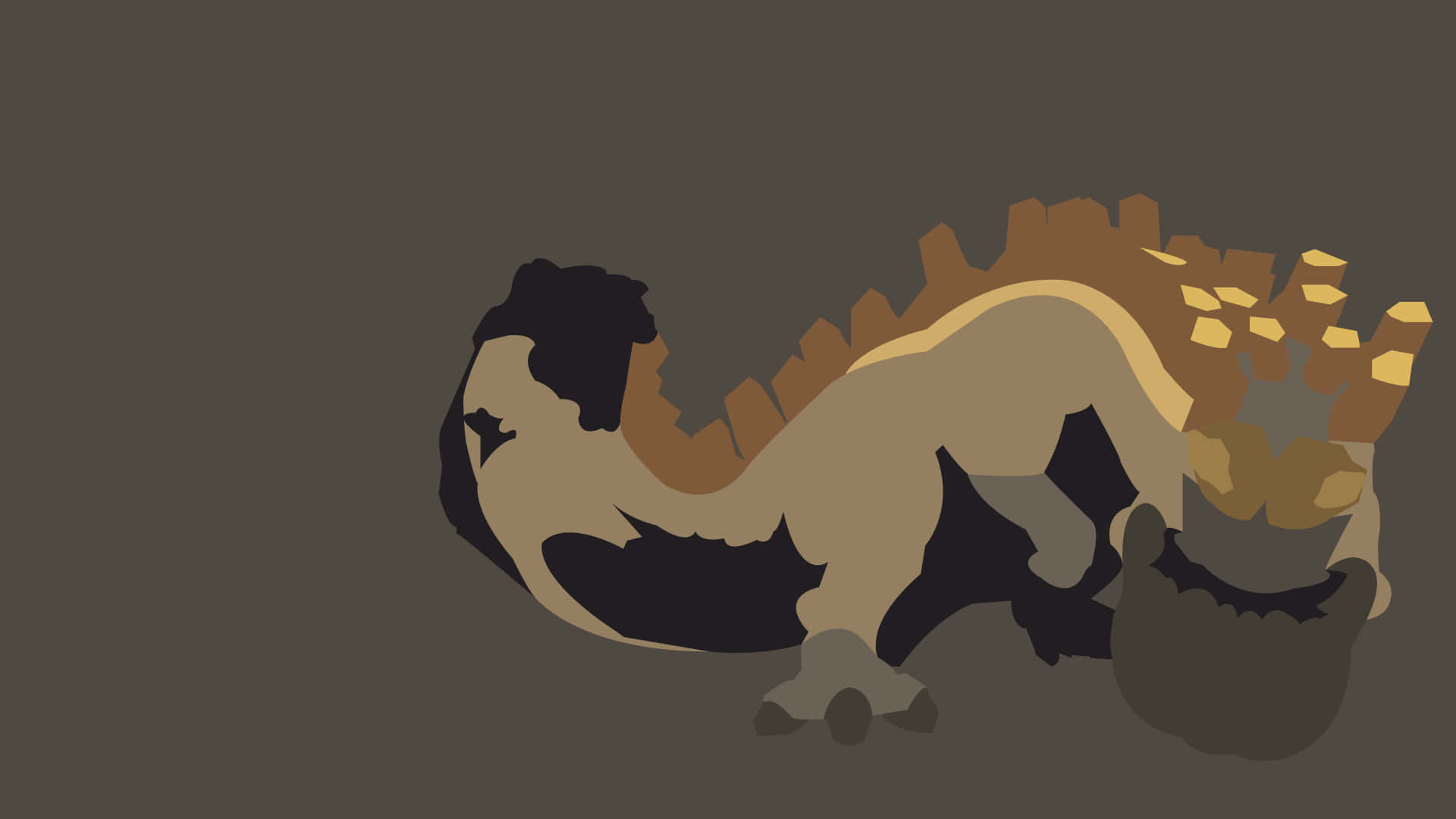 a cartoon of a dinosaur with a long tail Wallpaper